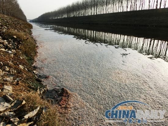 新墨河面上污水卷起褐紅泡沫連綿1000余米，空氣中怪味刺鼻。污水長期侵蝕浸染，致新墨河岸泥土變色，刺目驚心。