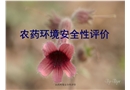 農(nóng)藥環(huán)境安全性評(píng)價(jià)