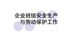 企業(yè)班組安全生產(chǎn)與勞動(dòng)保護(hù)工作